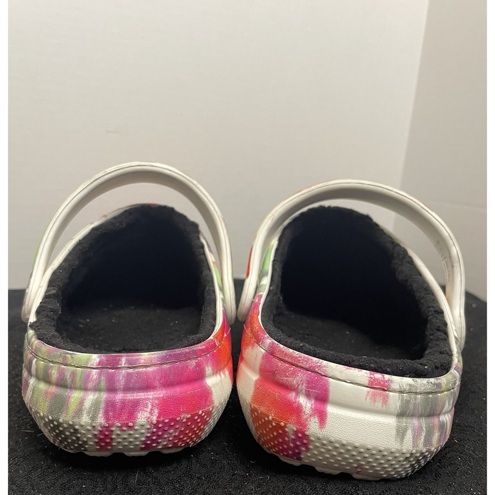 Classic Crocs Tie Dye Clogs Cat Charms Shoes Lined Warm Women's 8 Men's 6 Multi - Picture 11 of 16